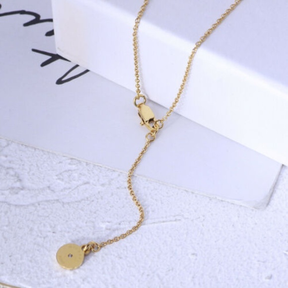 NWT Michael Kors Logo Pave GOLD Circle Necklace - Picture 4 of 8